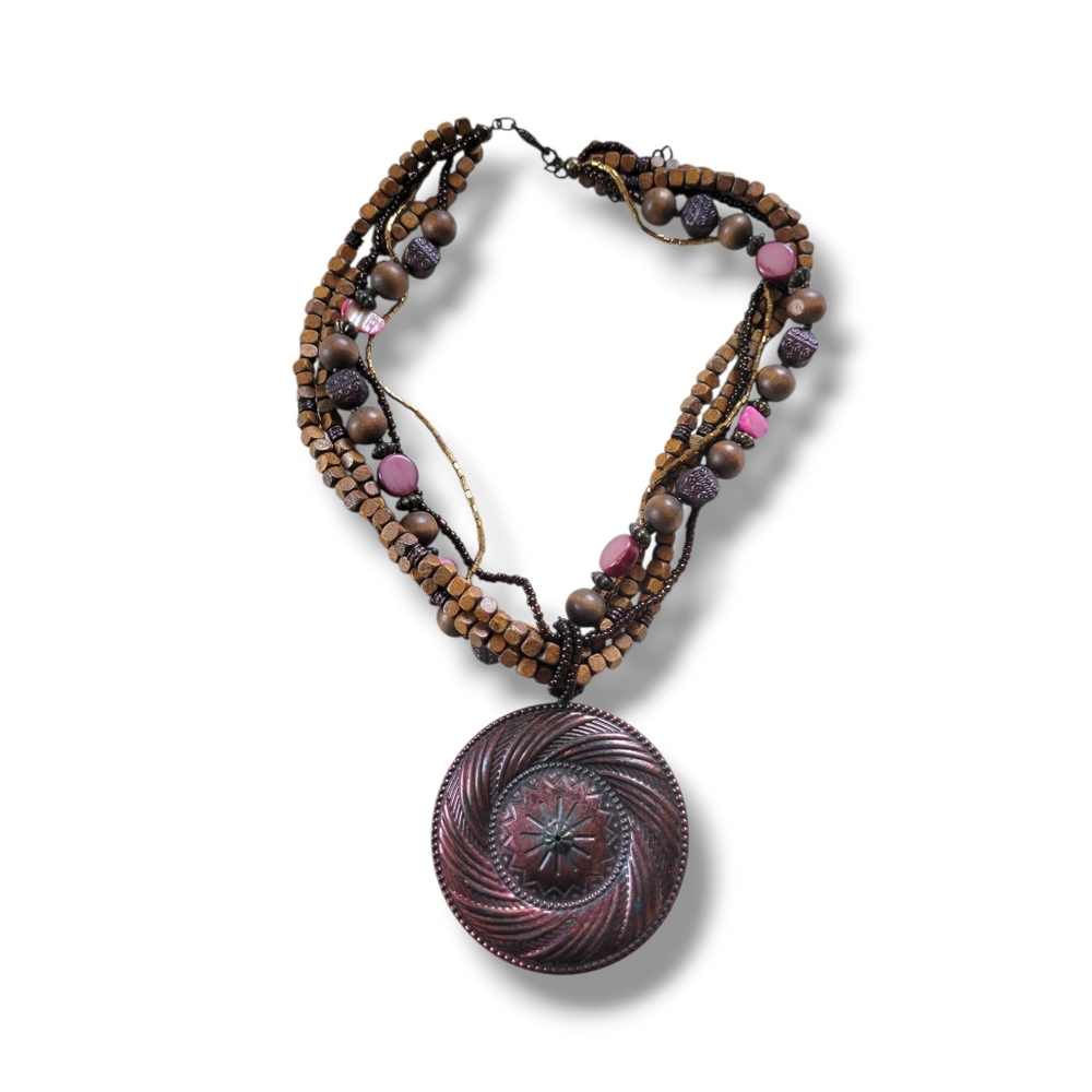 Stunning Multi-Strand Tribalesque Boho Beaded Med… - image 2